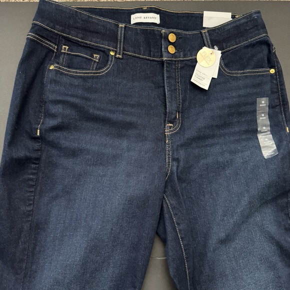 Lane Bryant High Rise Boot Jeans Blue‎ Curvy Fit 18s Short Flex Magic Waist NWT - Picture 1 of 10